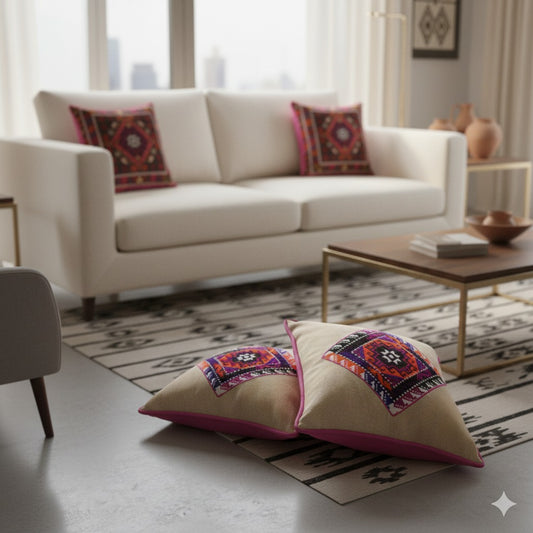 Handmade Afghani Embroidered Cushion